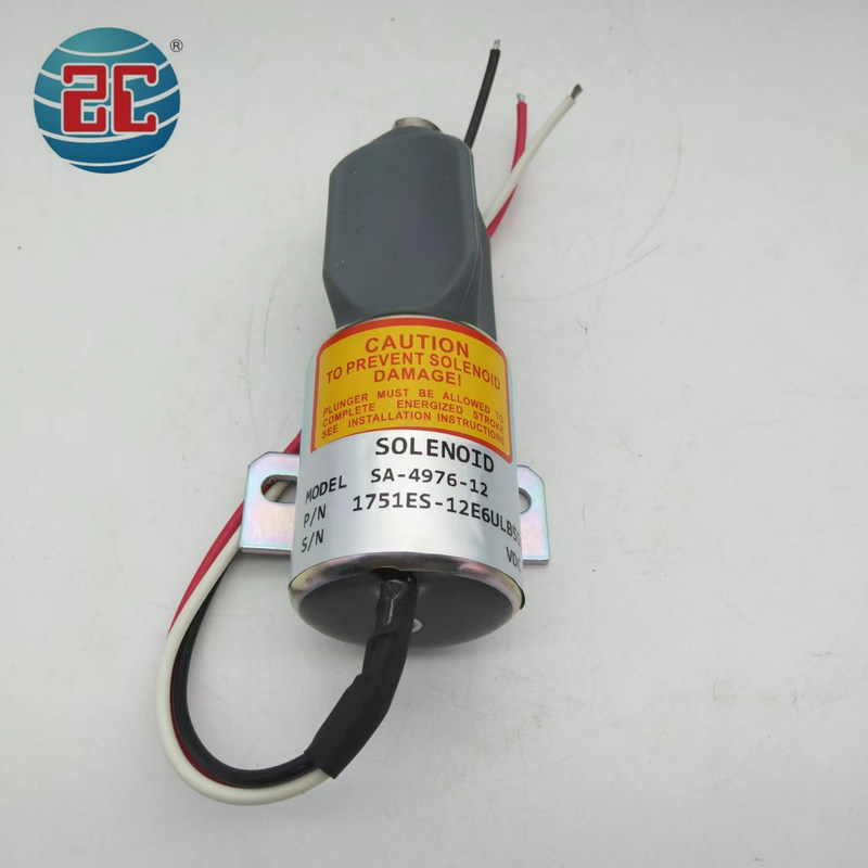 SA-4876-12 1751ES-12E6ULB5S8 এক্সক্যাভেটর ইঞ্জিন 12V 3 তারের জন্য স্টপ সোলেনয়েড ভালভ